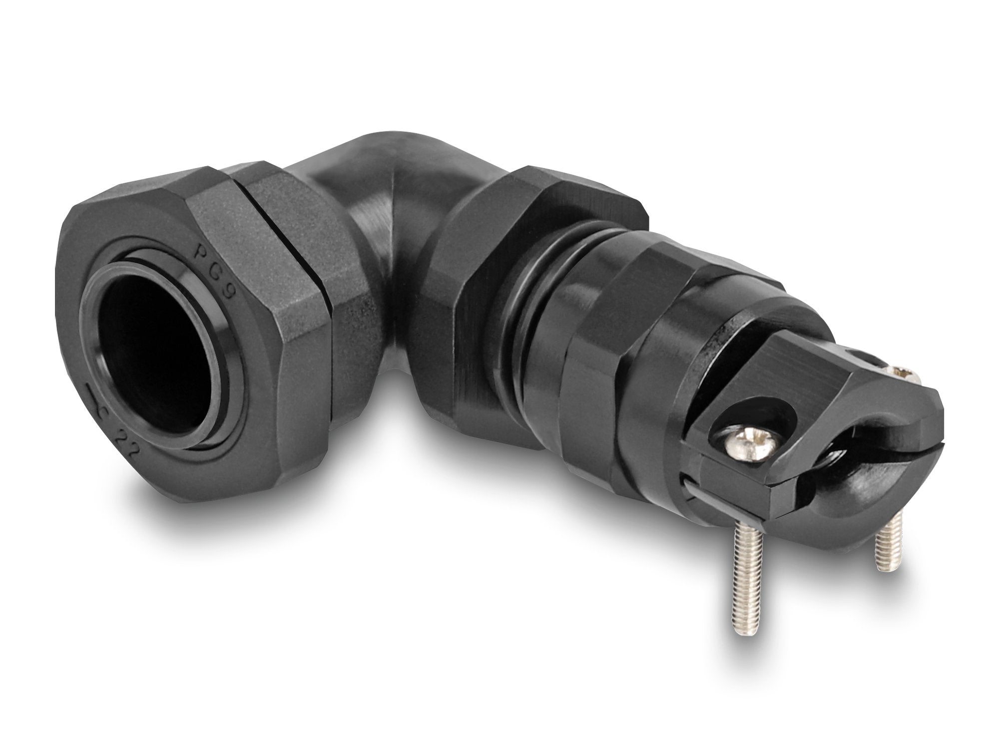 Delock 60591 Prensaestopas Con Alivio De Tensión Y Protección Contra La Flexión Ángulo De 90 ° Pg9 Negro