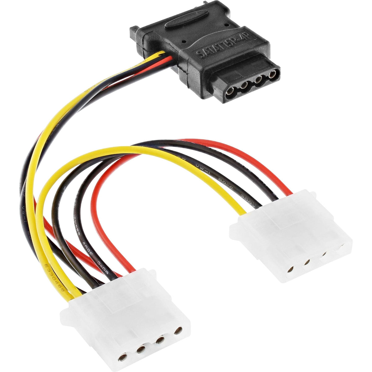 Cable De Alimentación Sata Inline Sata Hembra A 3x Molex Macho De 4 Pines 0,15 M