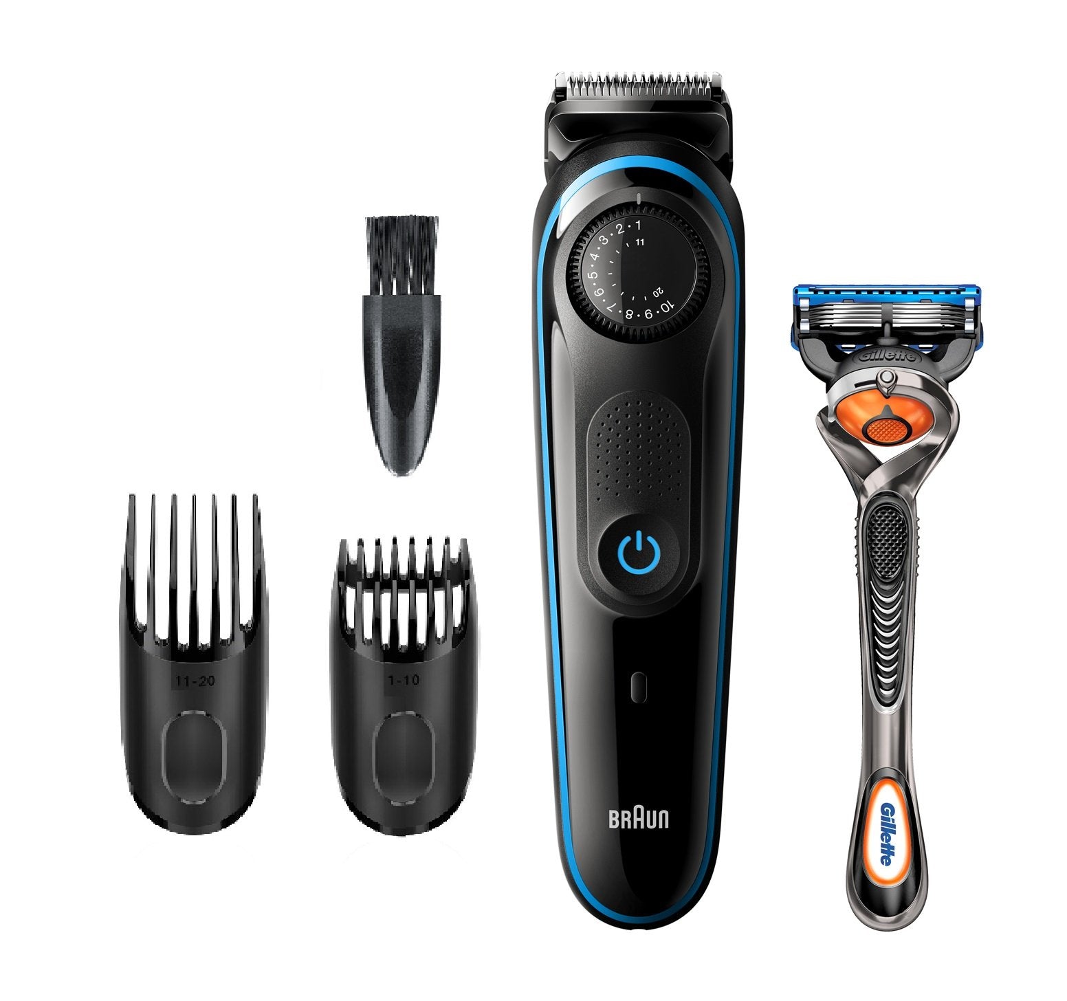 Barbero Cortapelos Braun Bt3240 Uk + Gillete Fusion 39 Ajustes Barba Lavable Control Giratorio