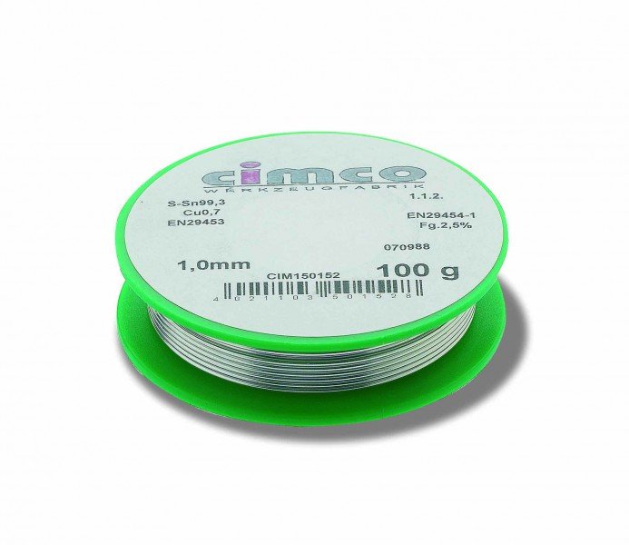 Cim 150154 Lötzinn 1mm 250g Bleifrei S-Sn 99,3 Cu 0,7