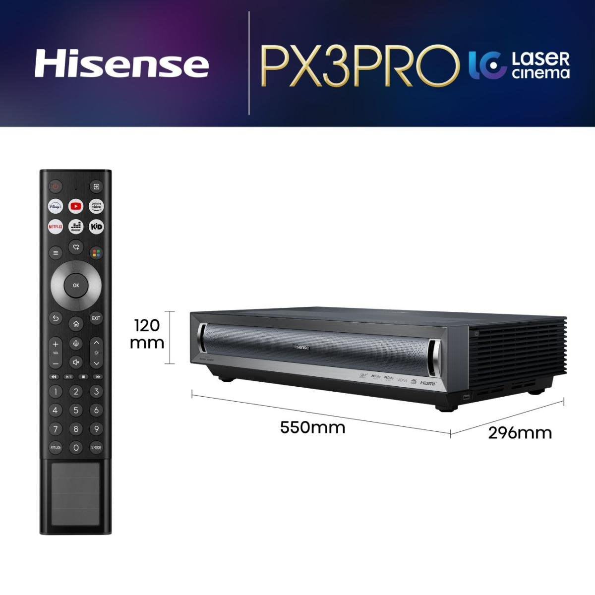 EAN 6942351408262 - Hisense PX3-PRO Proyector de alcance ultracorto 2700 lúmenes ANSI DLP UHD 4K (3840x2160) Negro, Gris Oscu imagen 2