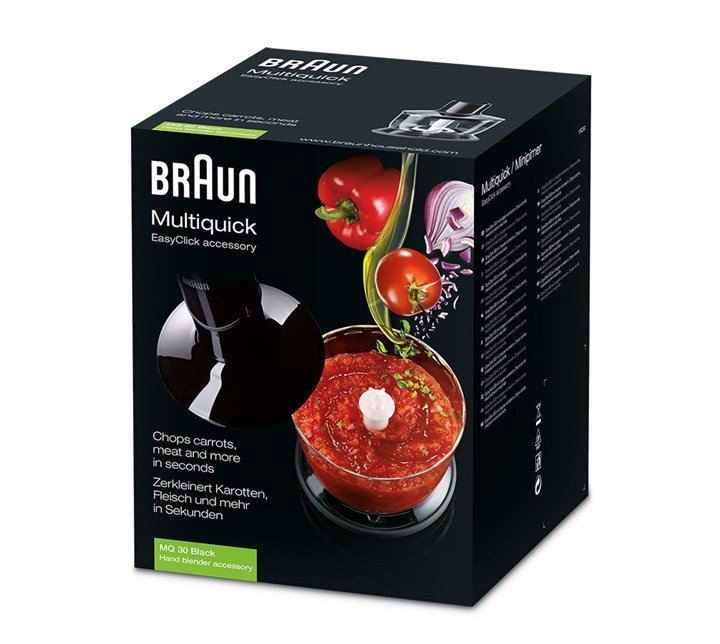 Braun Mq 30 Recipiente Para Picar, Ensayo Negro, Recipiente Para Picar, 0,5 L, Acero Inoxidable, Negro, Multiquick 3 / Multiquick 3 Vario / Multiquick 5 / Multiquick 5 Vario / Mr5 Series / Multiquick 7...
