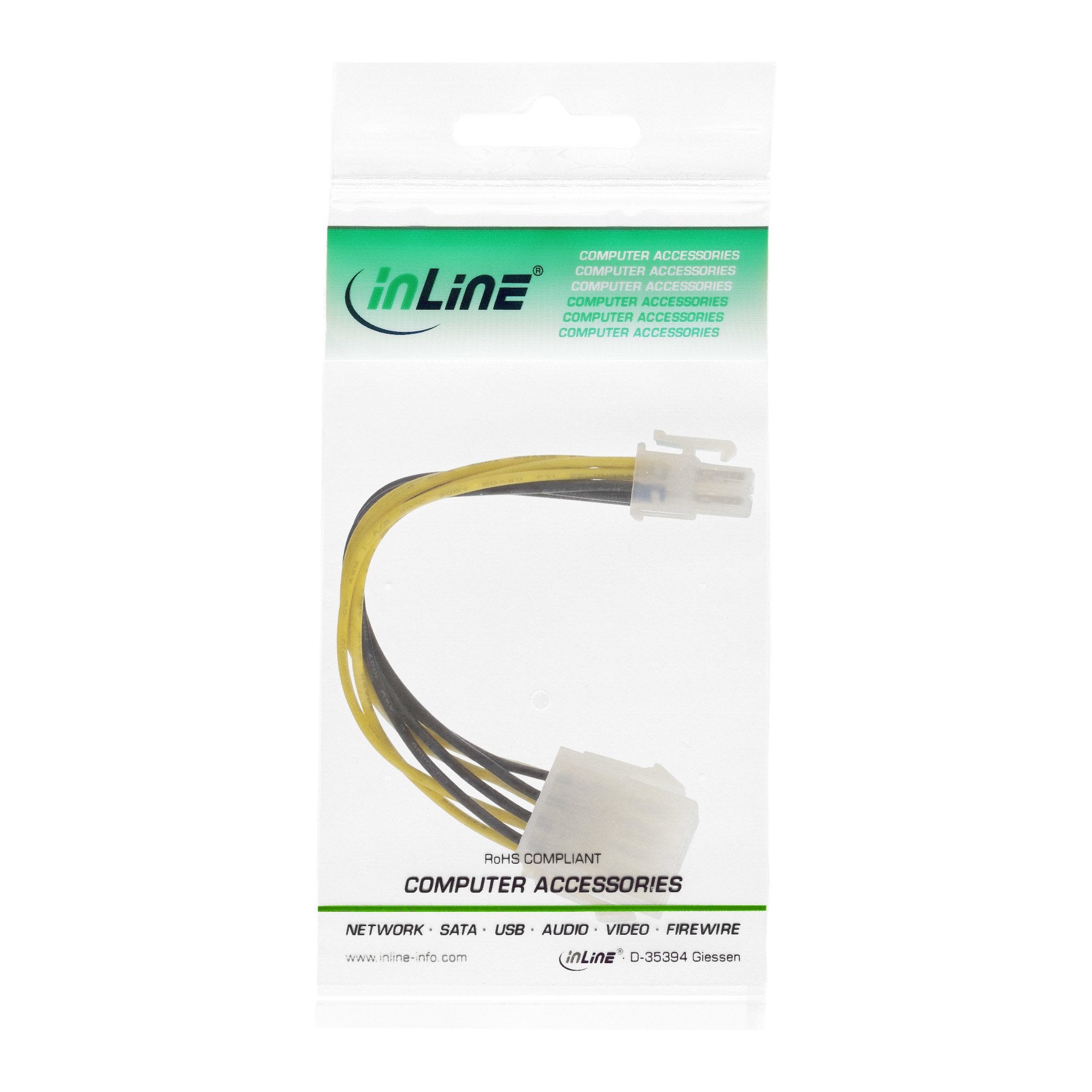 Adaptador De Corriente De Placa Base Inline Atx 2.0 / Eps 8 Pines A 12v Atx1.3 4 Pines 15cm