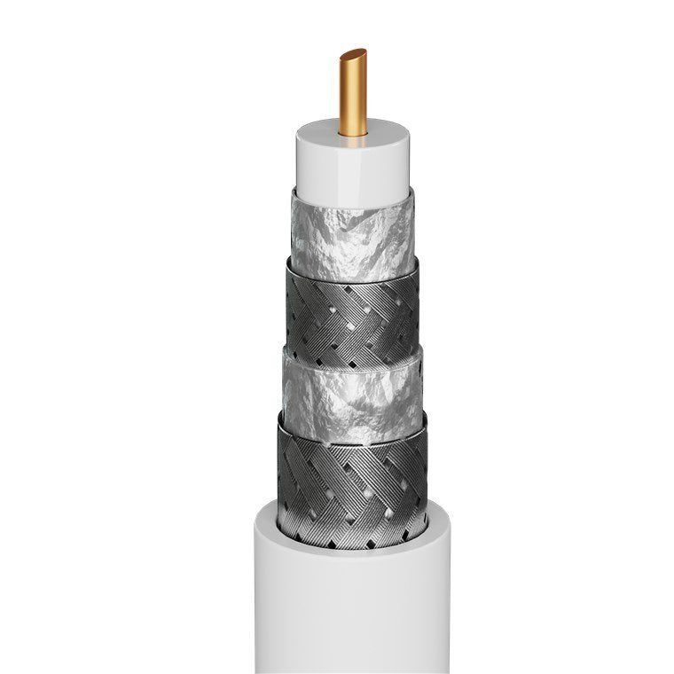 Cable Coaxial 500 Metros Sat De 120 Db, Blindado En 4 Mallas, Ccs
 Para Sistemas Digitales Sat Y Dvb-C Blanco