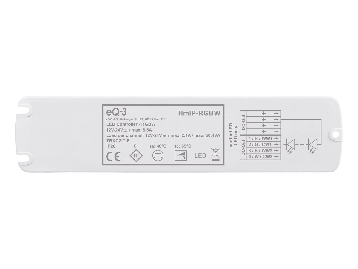 Controlador Led Ip Homematic Rgbw (Hmip-Rgbw) Blanco 157662a0