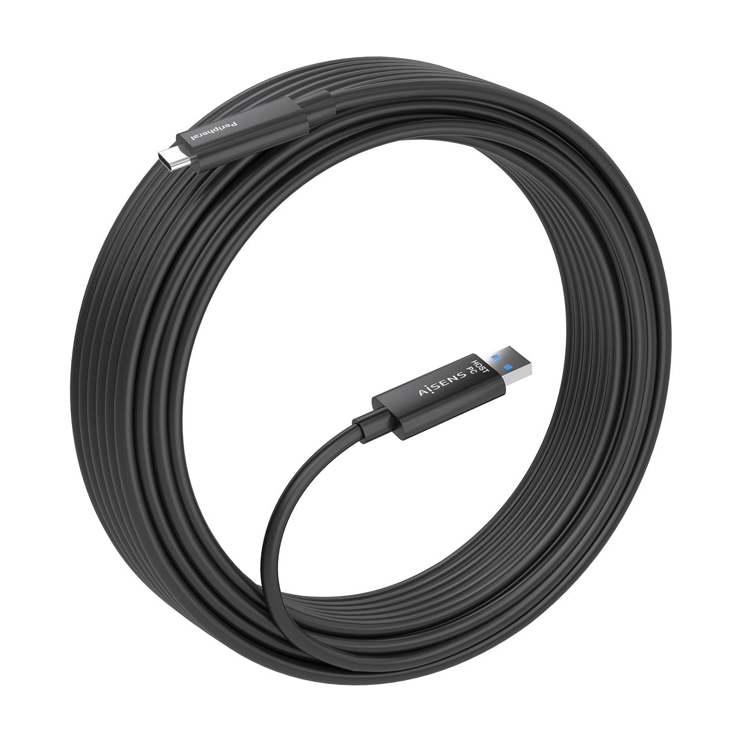 Aisens Cable Usb3.2 Gen2x1 10gbps Aoc Solo Datos, Usb-A/M-Usb-C/M, Negro, 15m