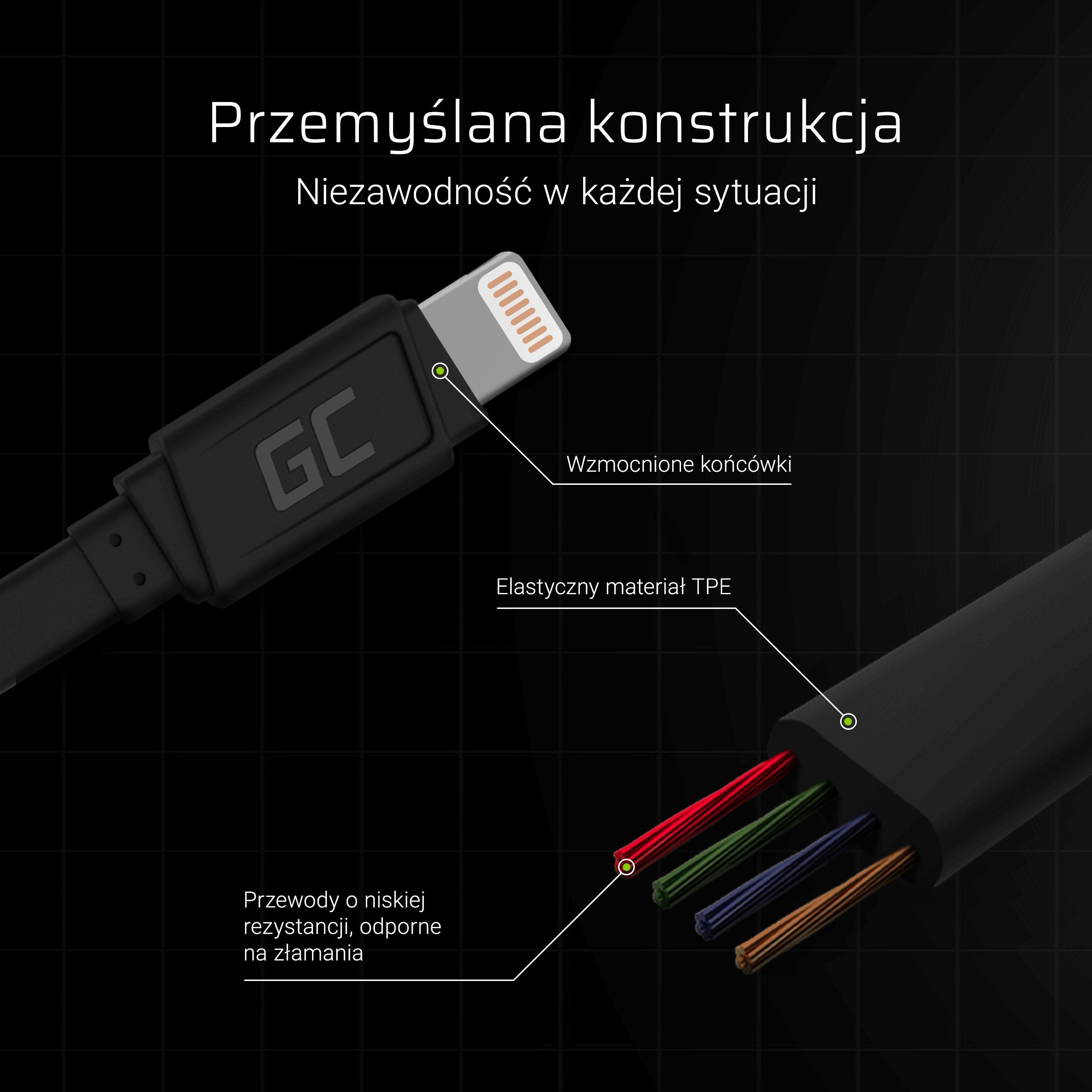 Cable Datos Iphone 5/6/7 0.25m Greencell Kabgc02