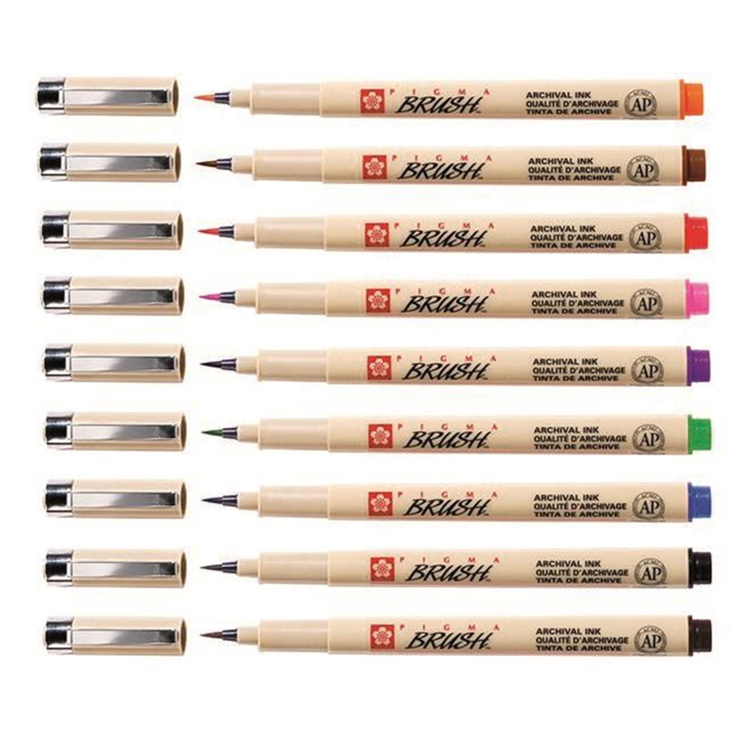 Talens Sakura Rotuladores Punta Pincel Pigma Brush Pens Estuche De 9 C/Surtidos
