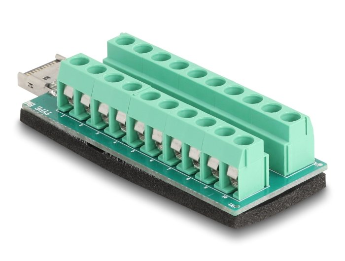 Delock 67188 Llave A Usb Tipo E Macho A Adaptador De Bloque De Terminales De 20 Pines