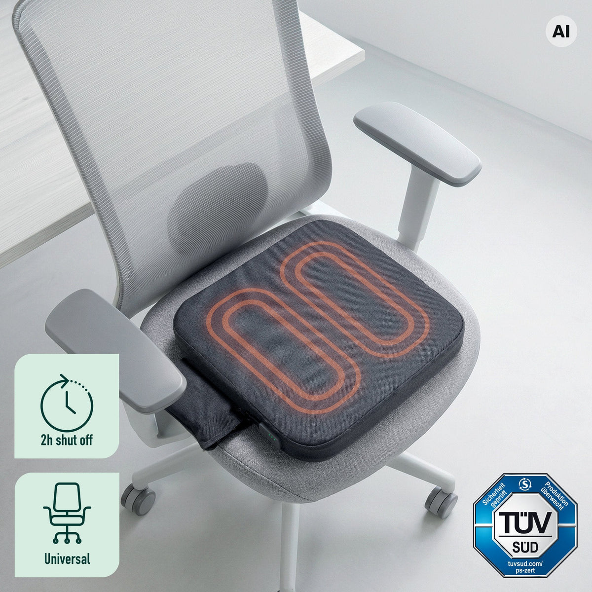 Esselte Leitz 51910089, 36 X 36 Cm, Dunkles Gris, Schaum, 120 Min, Handwäsche, 360 Mm