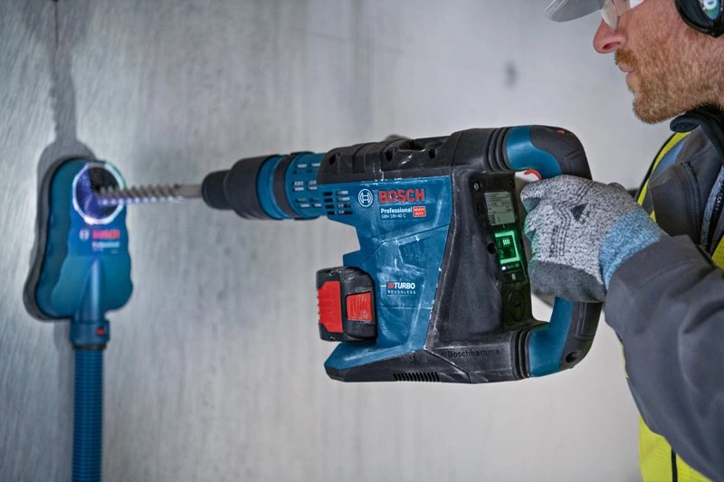 Taladro Percutor Inalámbrico Bosch Professional Biturbo Gbh 18v-40 C Professional, 18 Voltios Azul/Negro, 2 Baterías Procore18v 8,0 Ah, En Xl-Boxx