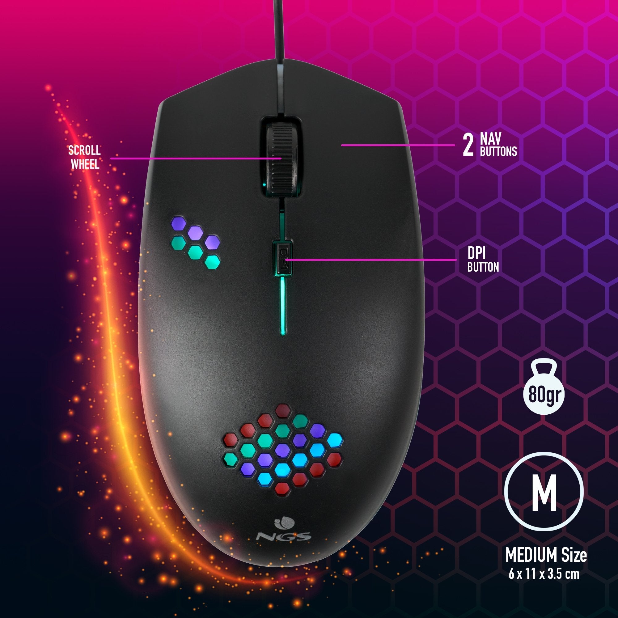 Ratón Gaming Ngs Gmx-120 Hasta 1200 Dpi