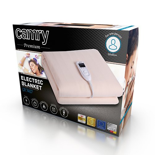 Camry Premium Cr 7407 Manta Eléctrica Y Almohadilla Calentador De Cama Eléctrico 60 W Beige Vellón