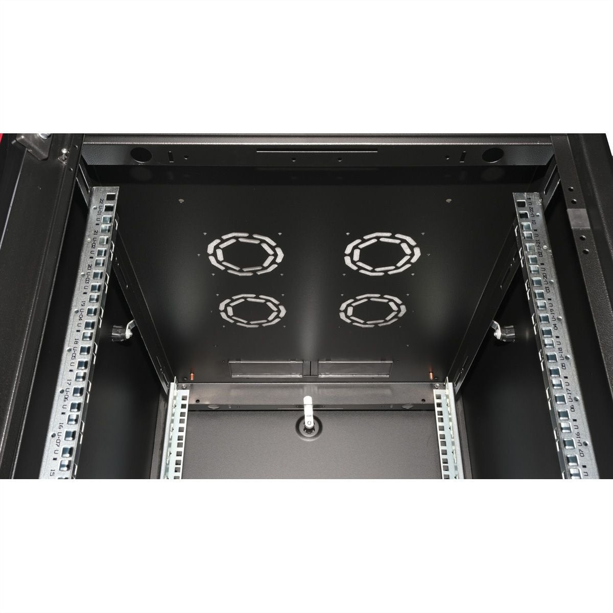 Roline 19-Zoll Netzwerkschrank Basic 22 He, 600x800 Bxt Glastr Schwarz