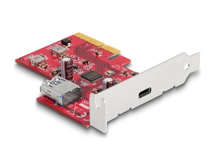 Delock 90158 Tarjetas Pci Express X4 A 1 X Externo Usb 10 Gbps Usb Type-C Hembra + 1 X Interno Usb 10 Gbps Tipo-A Hembra - Factor De Forma De Perfil Bajo