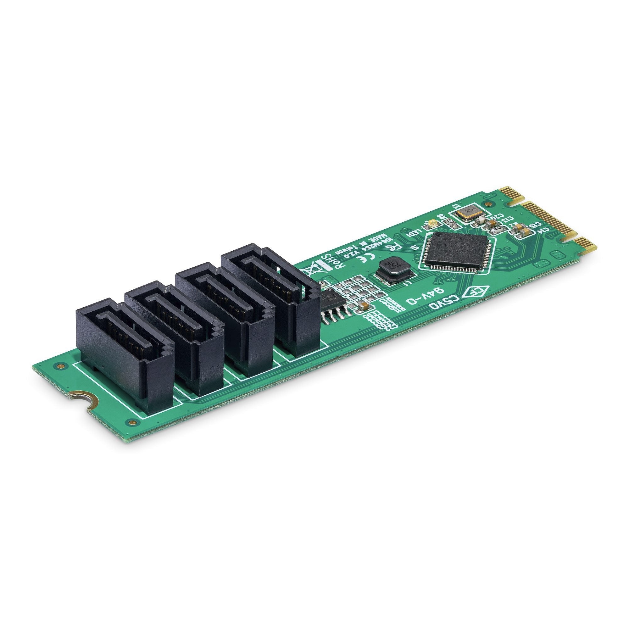 Startech.Com 4-Port M.2 To Sata Adaptador Card, M.2 Pcie 3.0 To Sata Hdd/Ssd Expansion Card, Asm1064 Chipset, M.2 Nvme To