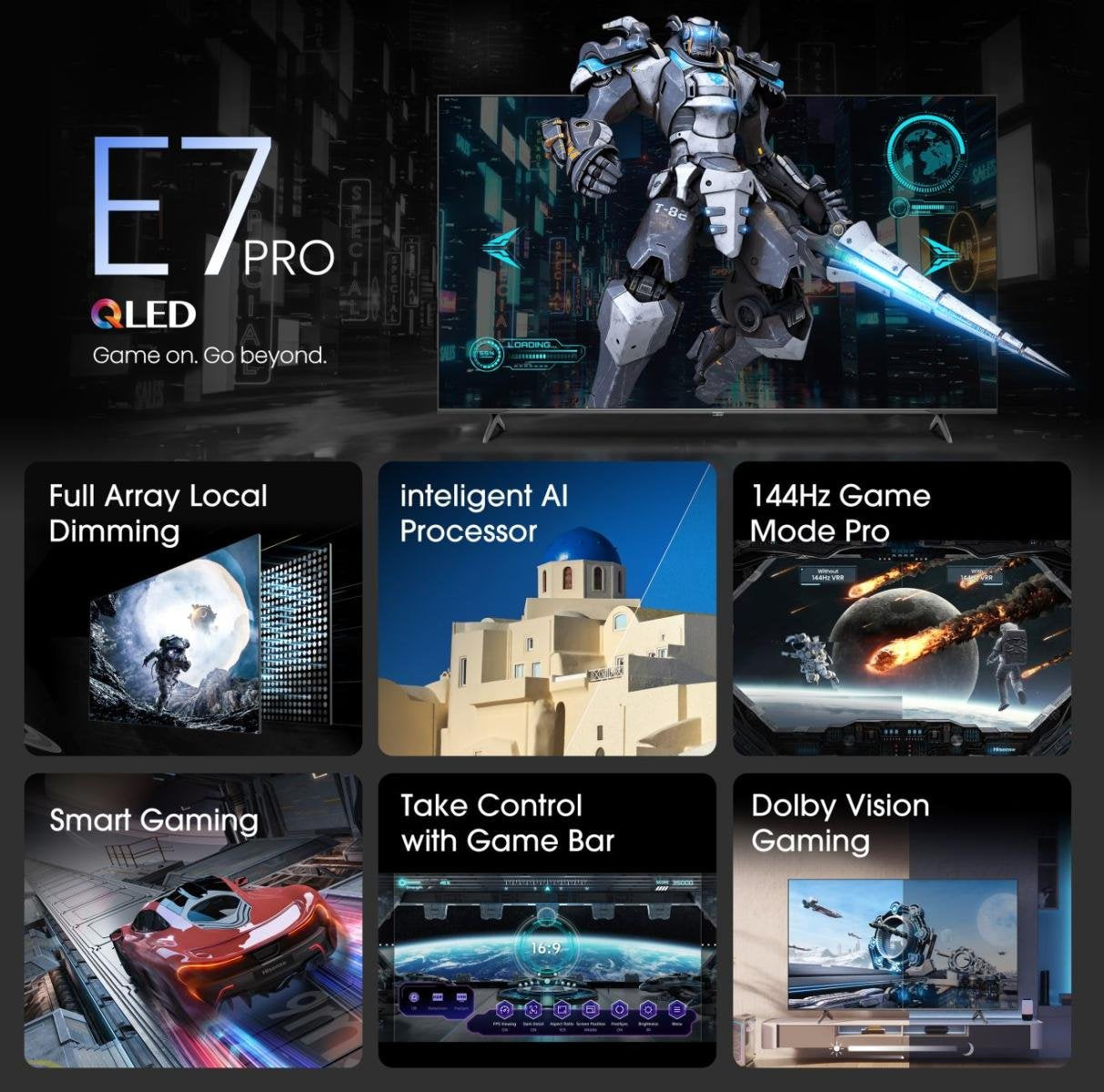 EAN 6942351402819 - Hisense 55E7NQ PRO 139,7 cm (55") 4K Ultra HD Smart TV Wifi Gris 400 cd / m² imagen 3