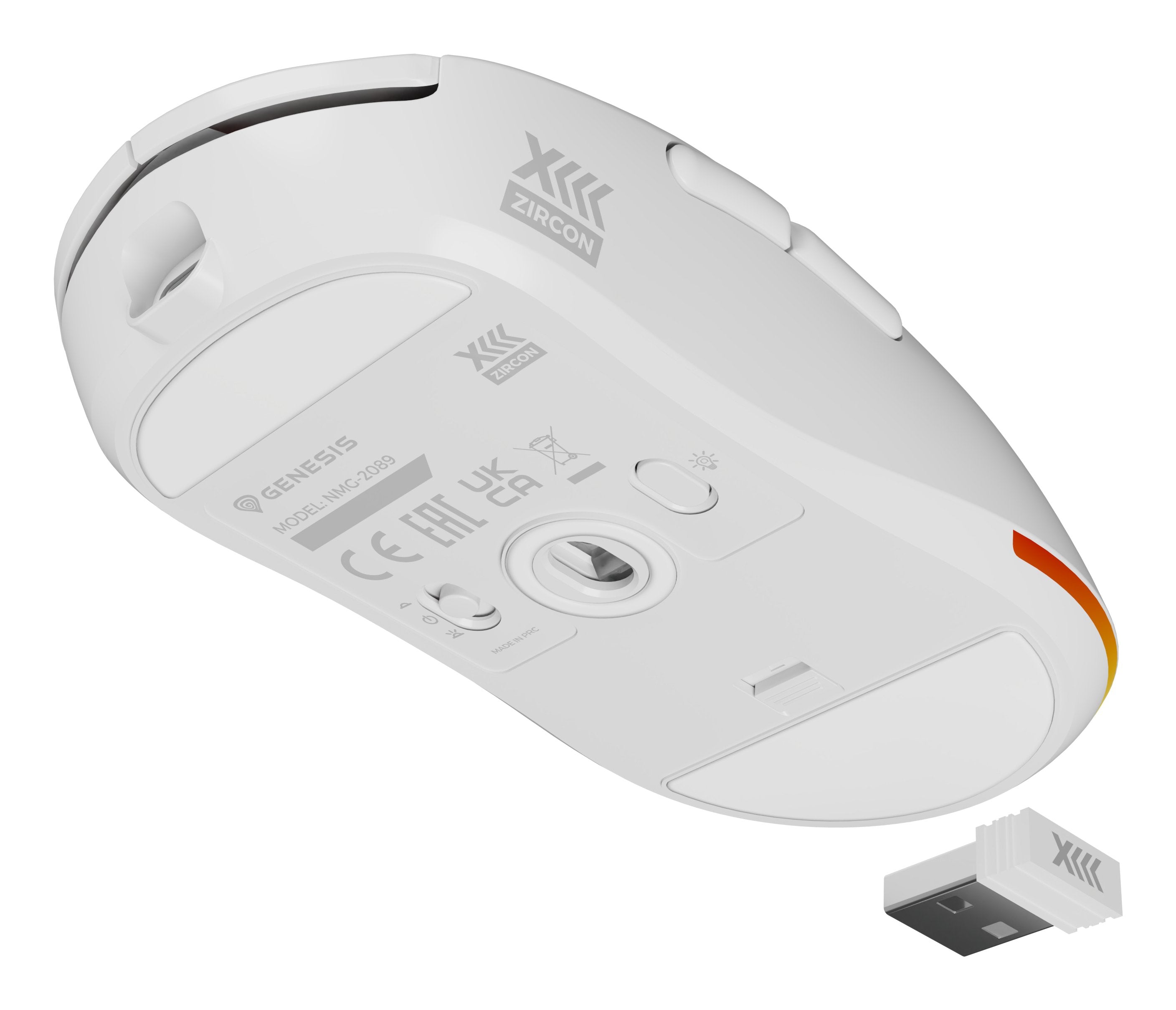 Raton Gaming Genesis Zircon Xiii Customizable Inalambrico 26000 Dpi Blanco