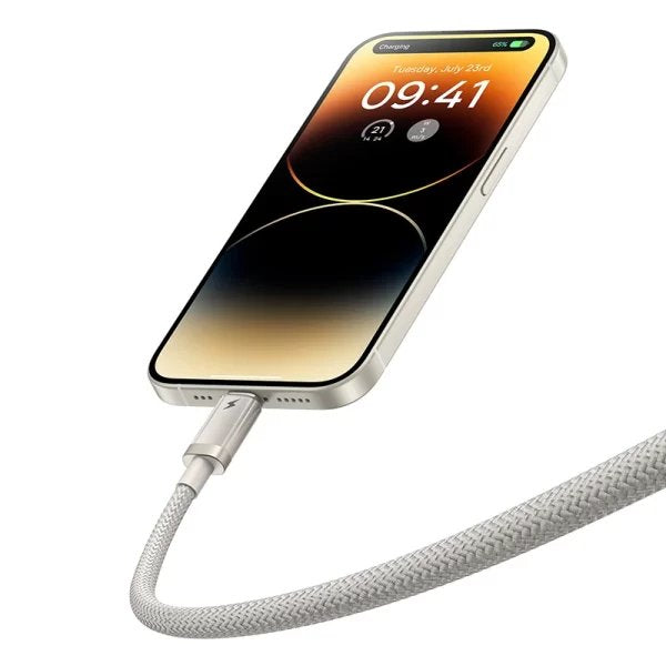 Titanium Alloy Fast Charging Cable Usb To Ip 2.4a 1m Galaxy Titanium Gold
