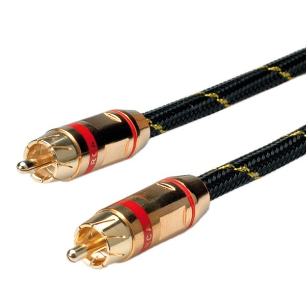 Roline 11.09.4231 Adaptador De Cable De Vídeo 2,5 M Rca Negro, Oro, Rojo