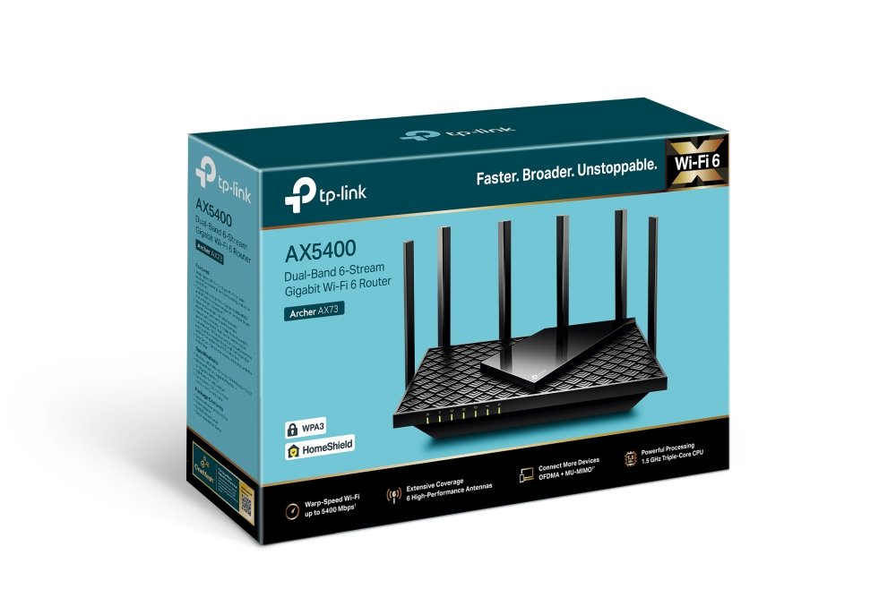 EAN 6935364010263 - TP-Link Archer AX73 router inalámbrico Gigabit Ethernet Doble banda (2,4 GHz / 5 GHz) Negro imagen 4