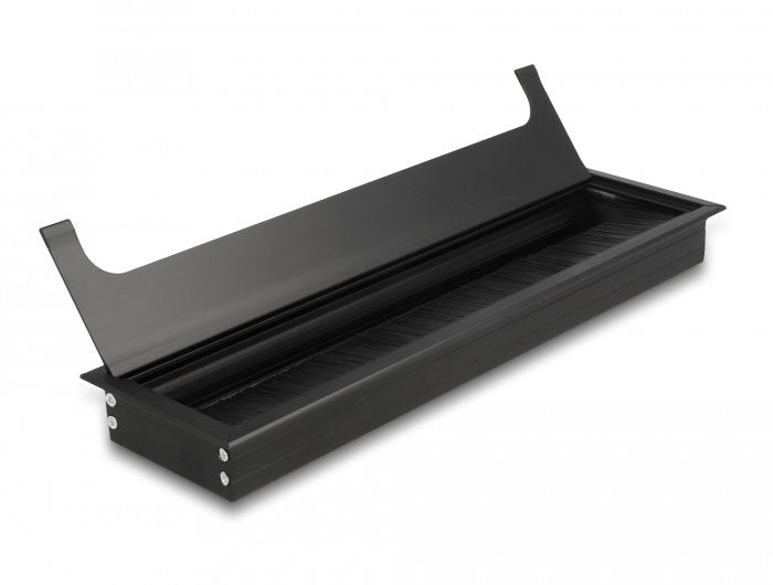 Delock Cabledurchführung Für Tischeinbau Mit Bürste 300 X 80 X 28 Mm Schwarz