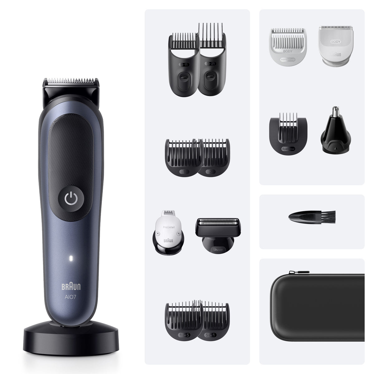 Braun Aio7580 All-In-One Series 7 Hair Trimmer, Blue Black