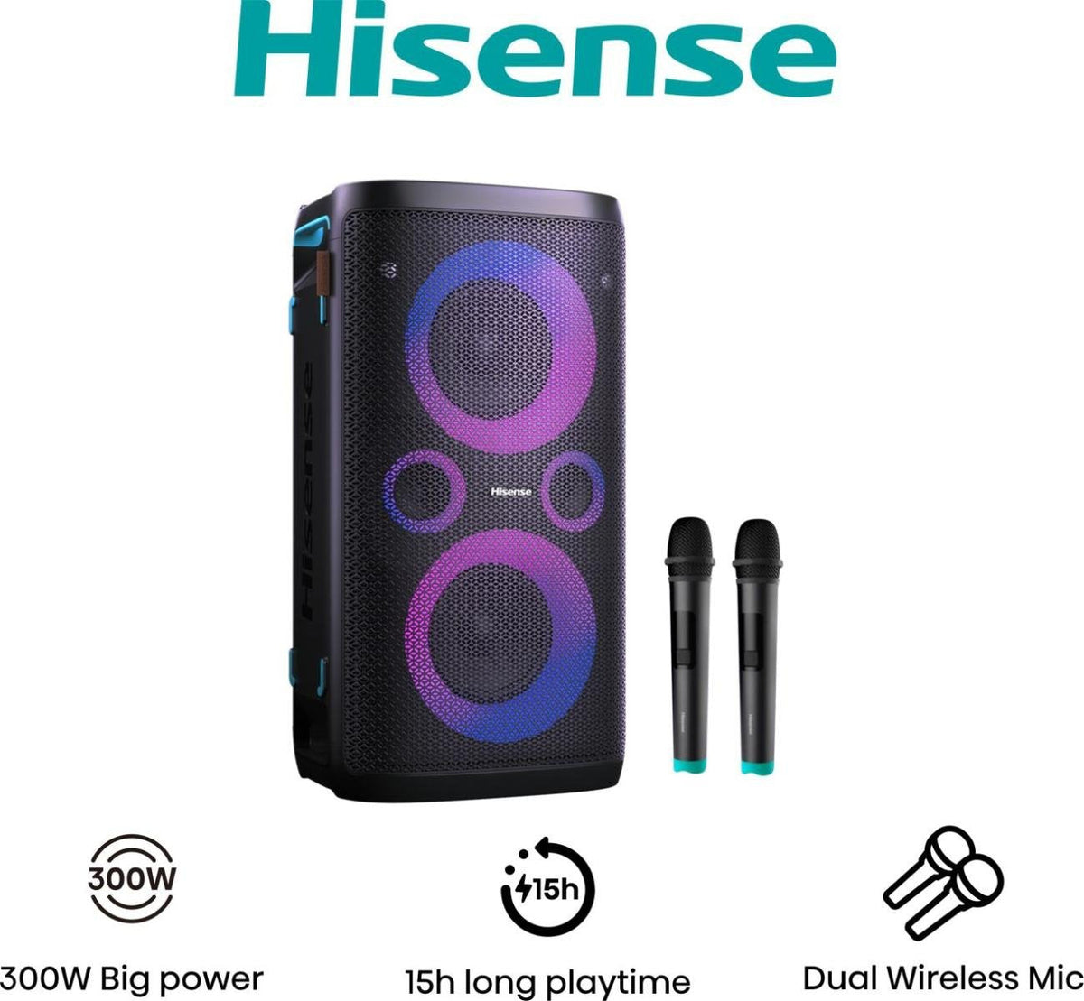 Altavoces  Hisense Party Rocker One Plus 2.0 300w  Bt Bateria Interna