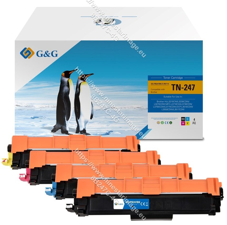 G&G Toner 4er Set Para Brother Tn-247 Bk C M Y Value Pack