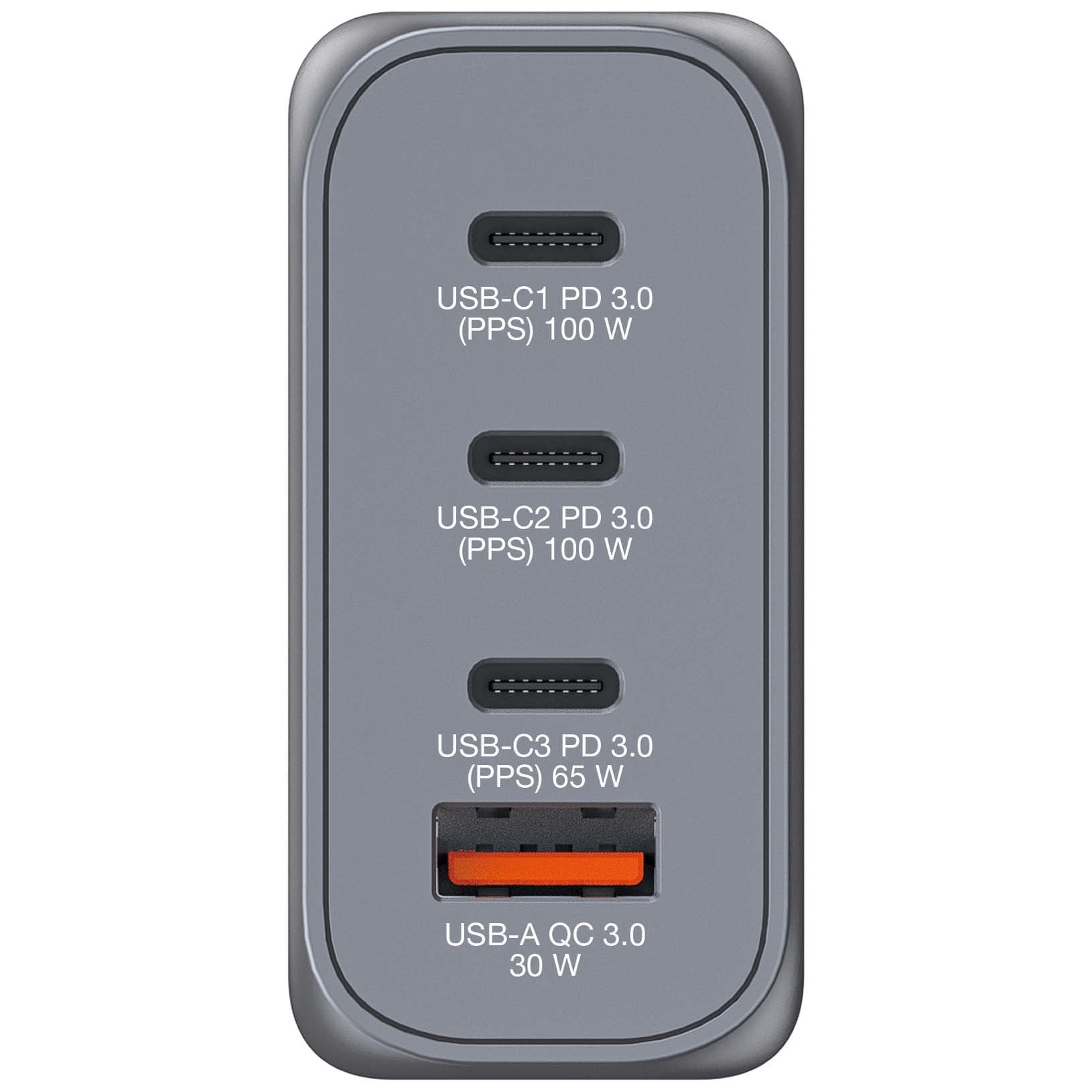 Cargador De Pared Universal Verbatim Gnc-100 3xusb Tipo-C 1xusb 100w