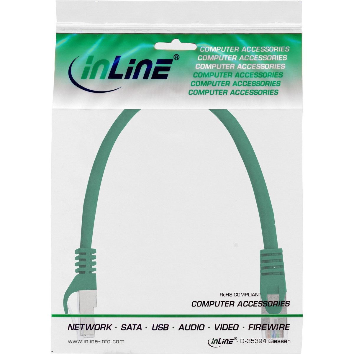 Cable De Red Inline Sf/Utp Cat.5e Verde 0,25m