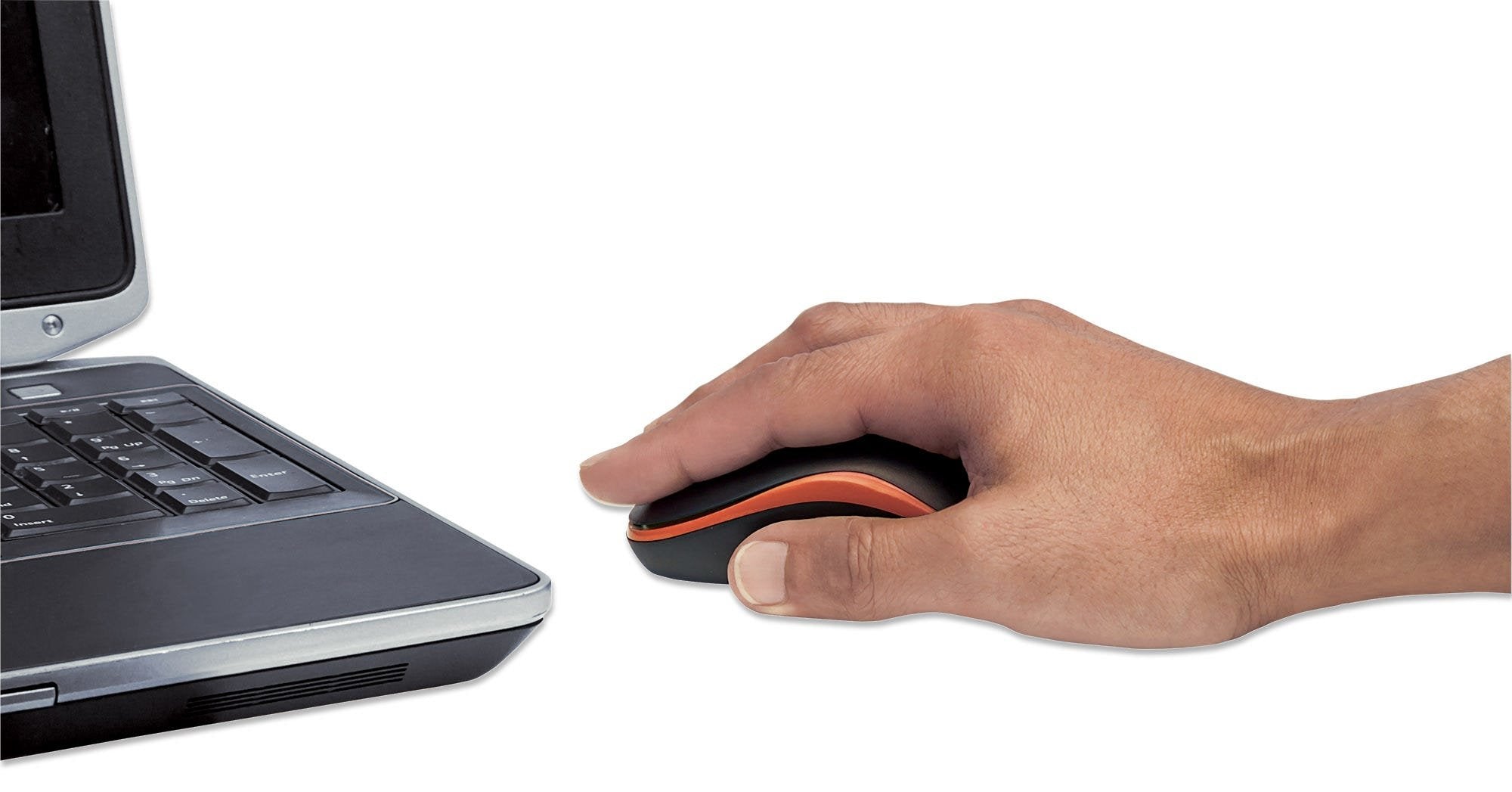 Manhattan Ratón Óptico Inalámbrico Success Usb, Tres Botones Con Rueda De Desplazamiento, 1000 Ppp, Naranja/Negro