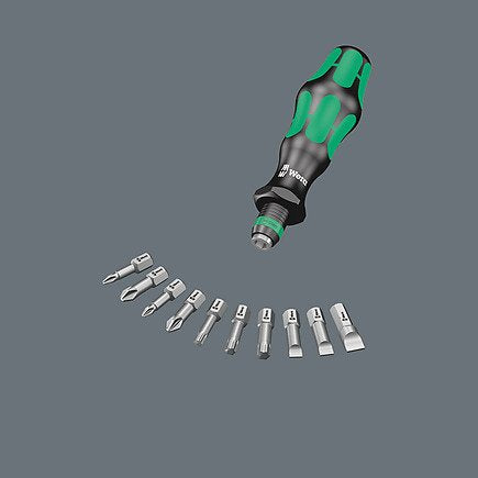 Wera Kraftform Kompakt 70 Universal, 32 Piezas, Juego De Puntas Negro/Verde, 1/4", Incluye Mango Enchufable 5057113001