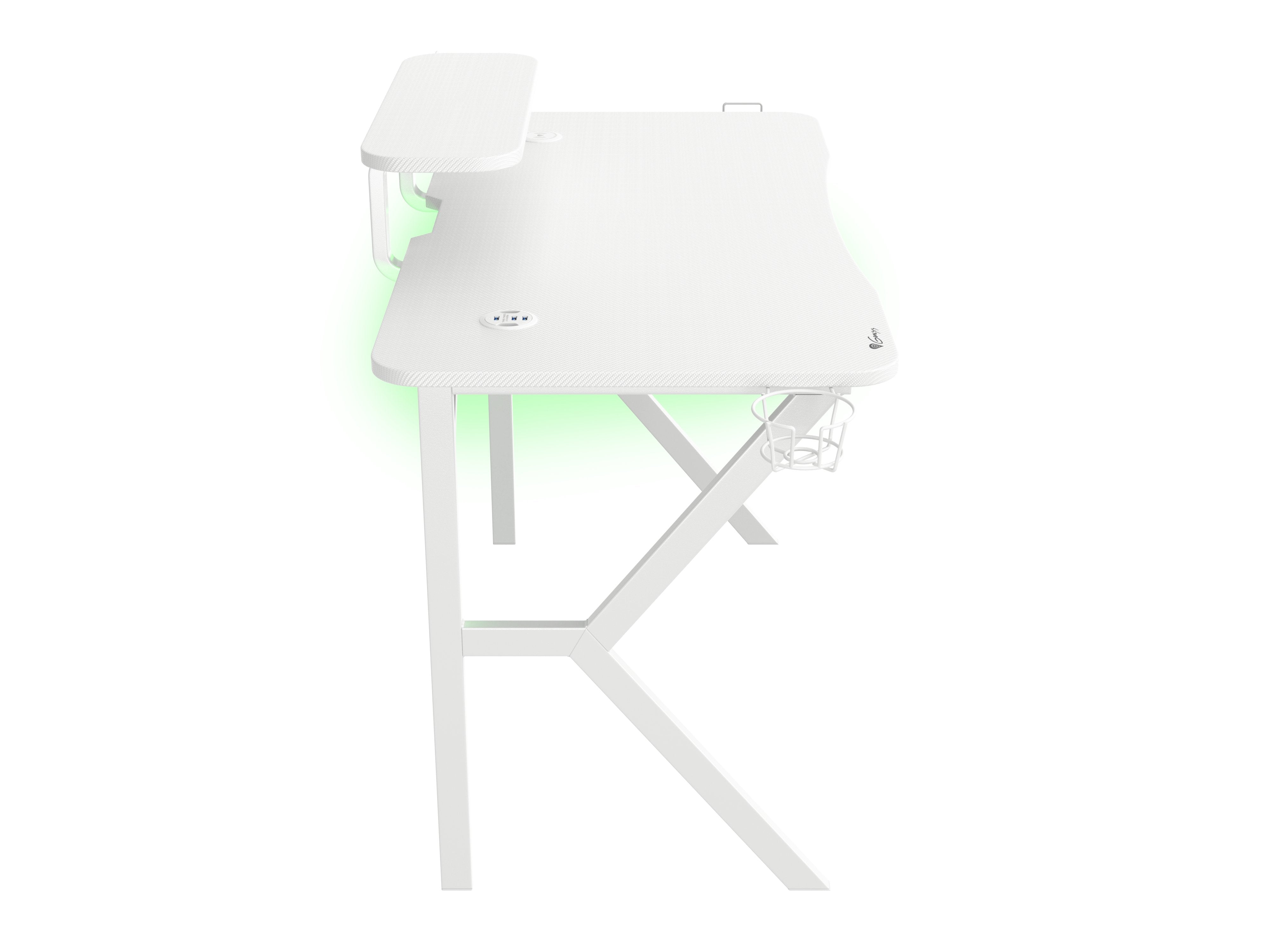 Mesa Gaming Genesis Holm 320 Rgb Blanca Carbono