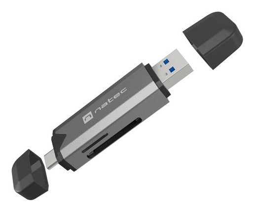 Lector De Tarjetas Natec Scarab 3 Usb 3.1 Gen 1 Usb-A + Usb-C Sd/Micro Sd