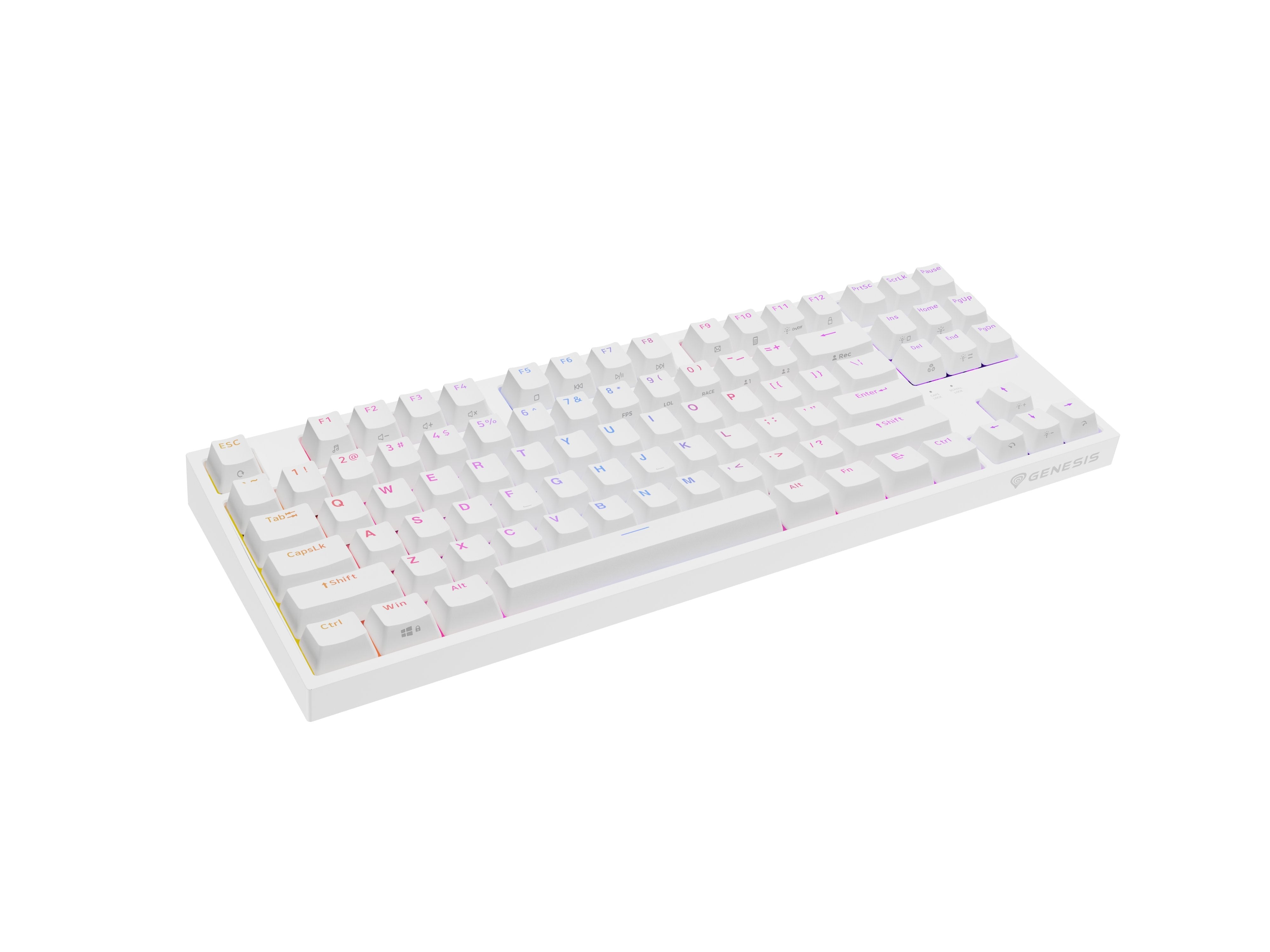 Genesis Thor 404 Tkl Biala Rgb Gateron Yellow Pro