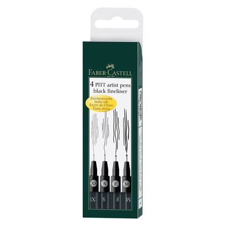 EAN 4005401671152 - Faber-Castell 167115 rotulador de punta fina Multi Negro 4 pieza(s) imagen 1
