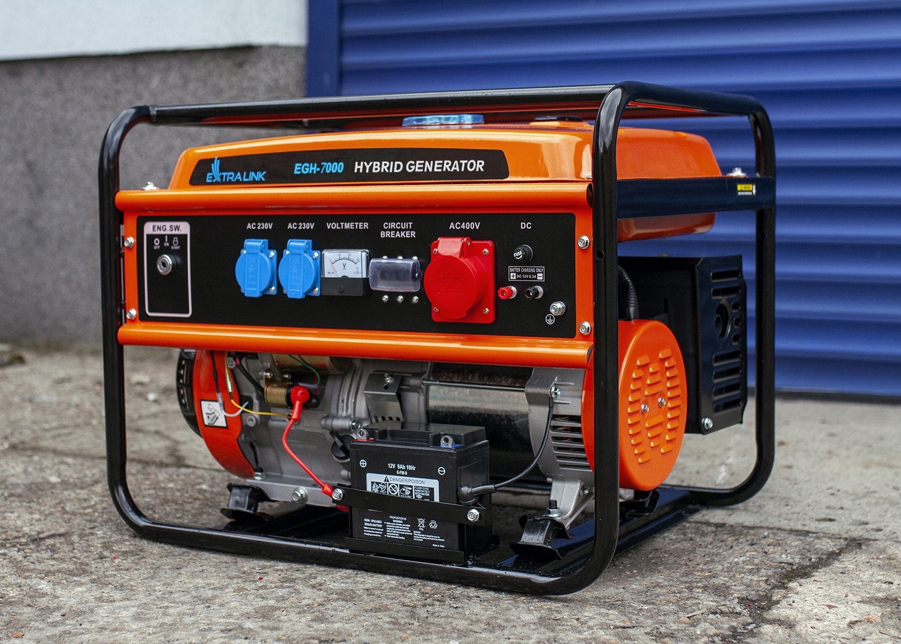 Extralink Ex.30714 Motor-Generador 7000 W 25 L Gasolina Negro, Naranja