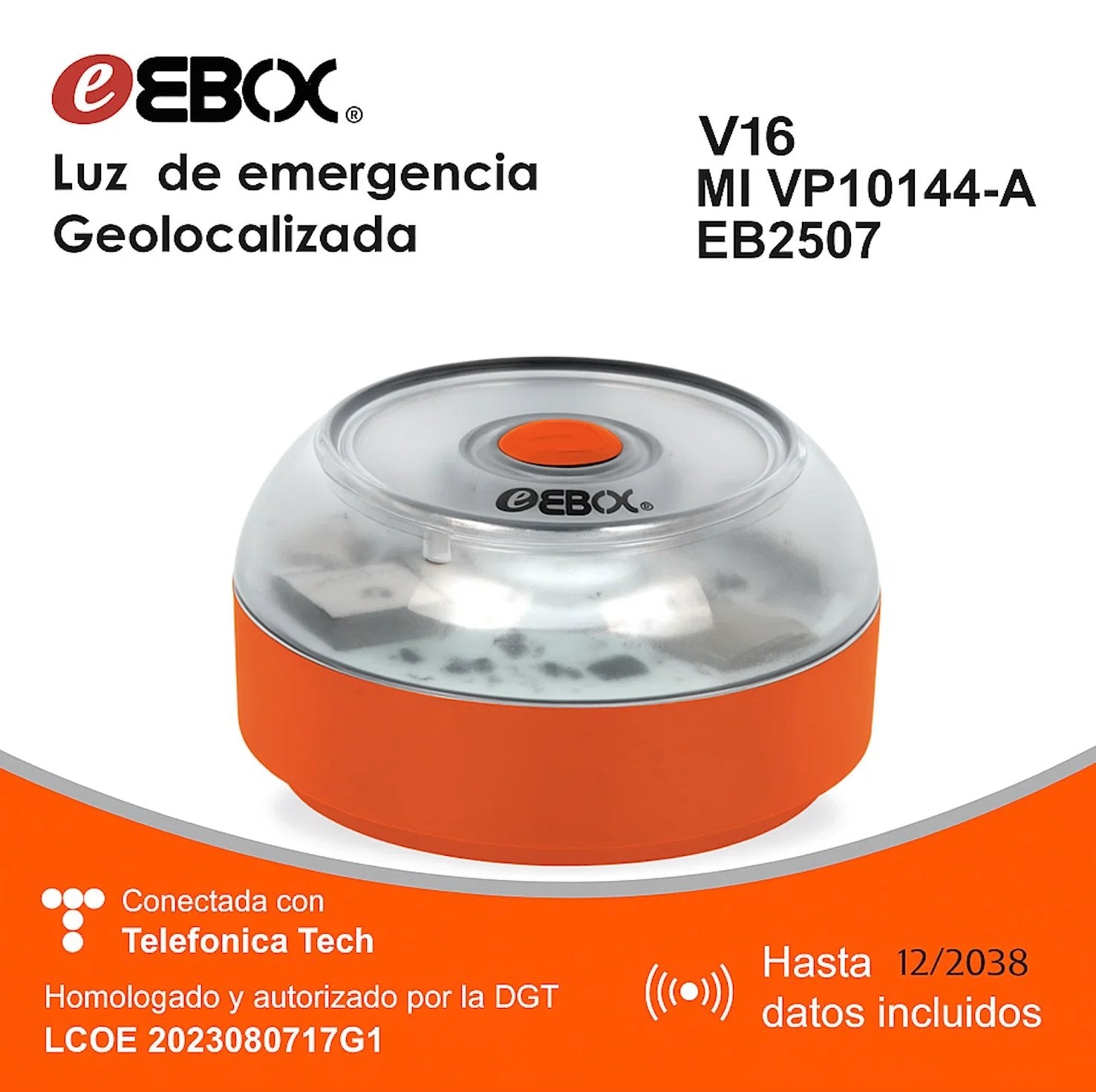 EAN 8436027003427 - EBox V16IoT EB2503 lámpara de emergencia Naranja imagen 3