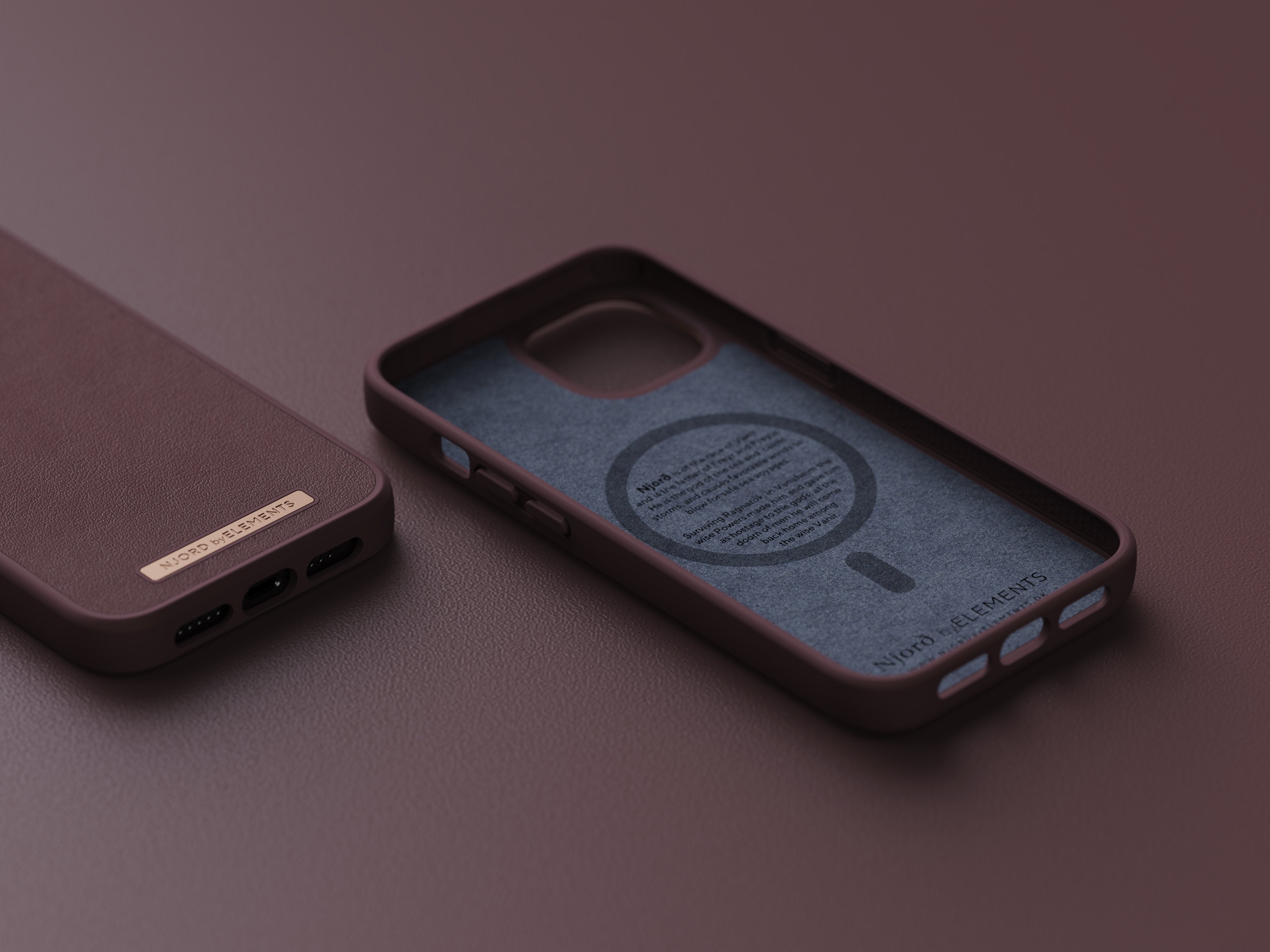 Funda Magsafe Iphone 12/13/14 Piel Marron Oscuro Njord