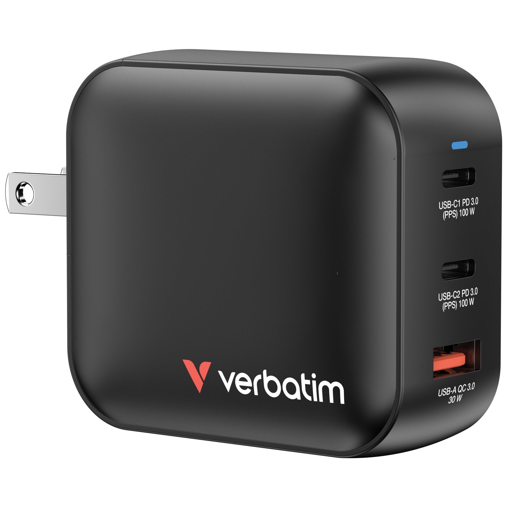 Verbatim Mini Gan Charger 100w 3port Us/Eu/Uk Adp         32230