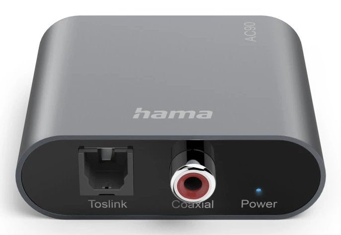 Hama Ac90 Convertidor De Audio Digital A Analogico - 5v - Cable 1m - Rca - Fibra Optica - 4.91x5.738x1.68cm - Color