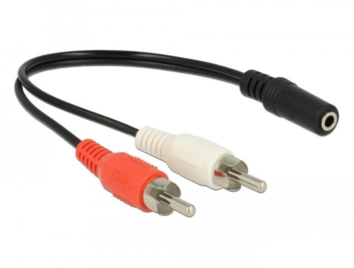 Delock 85806 Cable De Audio 0,2 M 2 X Rca 3,5mm Negro, Rojo, Blanco