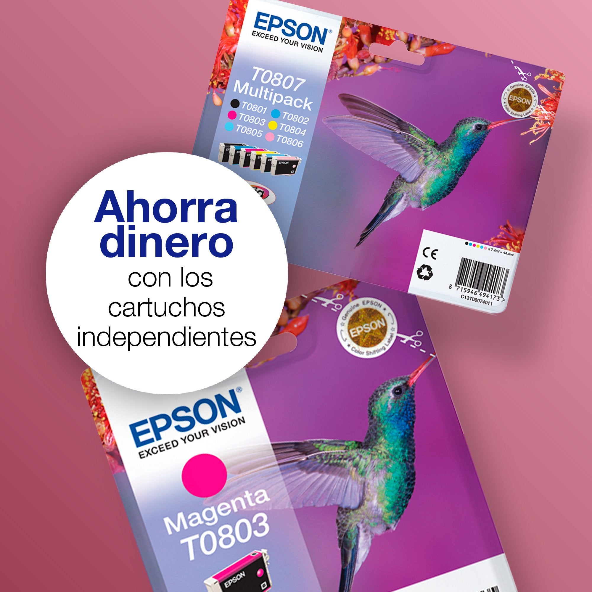 EAN 8715946542553 - Epson Hummingbird T0807 cartucho de tinta 1 pieza(s) Original Negro, Cian, Cian claro, Magenta claro, Mag imagen 6