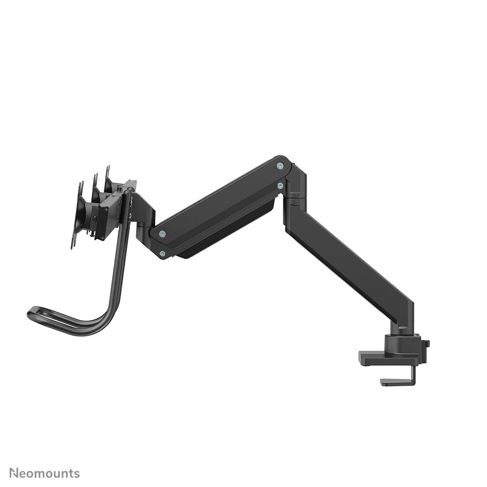 Newstar Monitor Triple-Deskmount With Crossbar 17-24inch Full Motion Gasspring Tilt Rotate Swivel Grommet/Clamp Black