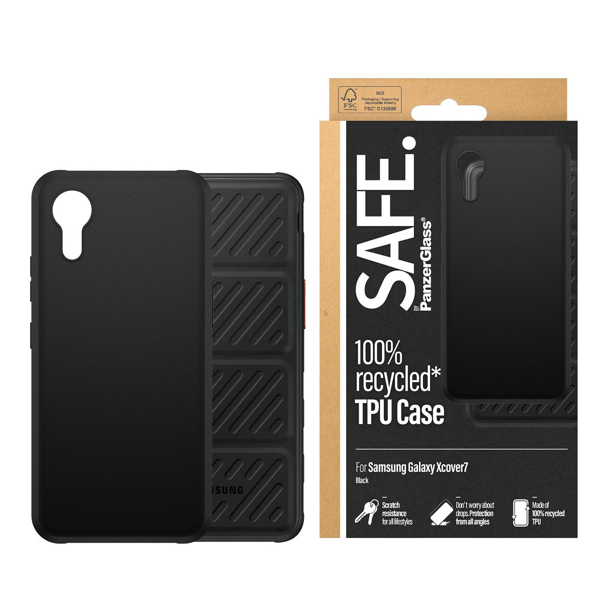 EAN 5715685012419 - PanzerGlass SAFE. by ® TPU Case Black Samsung Galaxy Xcover7 funda para teléfono móvil Negro imagen 2