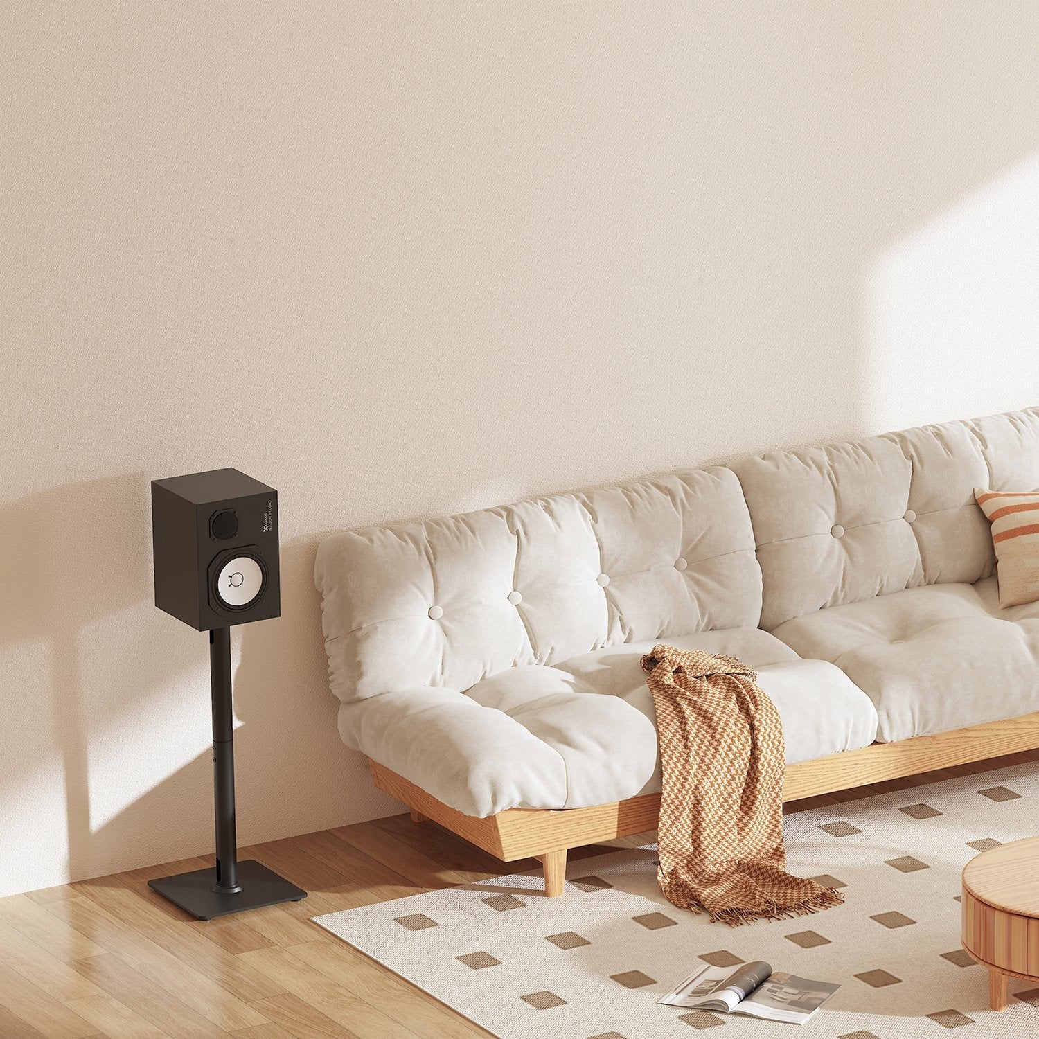 Aisens Soporte Universal De Suelo Para Altavoces, Negro