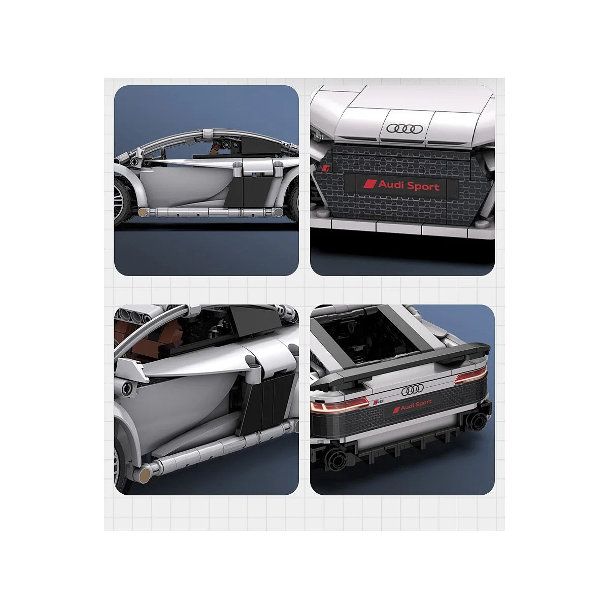 Jamara Cada Audi R8 Coupé 1:14 Gris 2,4ghz Bricks