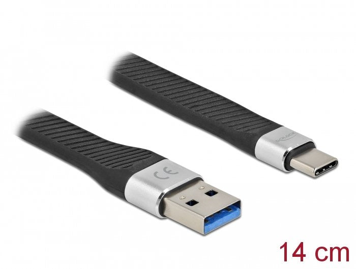 Delock Cable Plano Fpc Usb 3.2 Gen 1 De Usb Tipo A A Usb Tipo C  14 Cm Pd 3 A