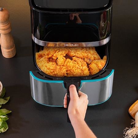 Freidora Por Aire Sin Aceite Cecotec Cecofry Full Inox Pro 5500 1700w Capacidad 5.5l